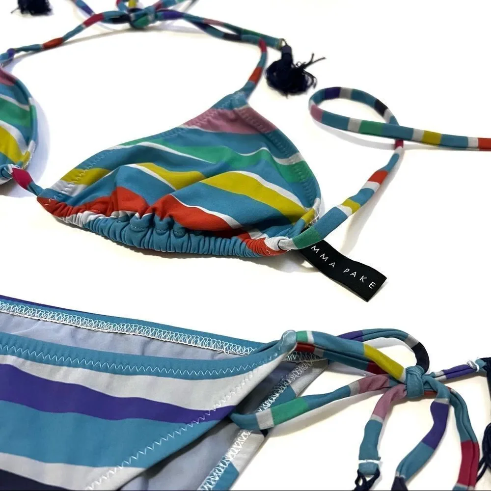 EMMA PAKE Size Large Striped Bikini